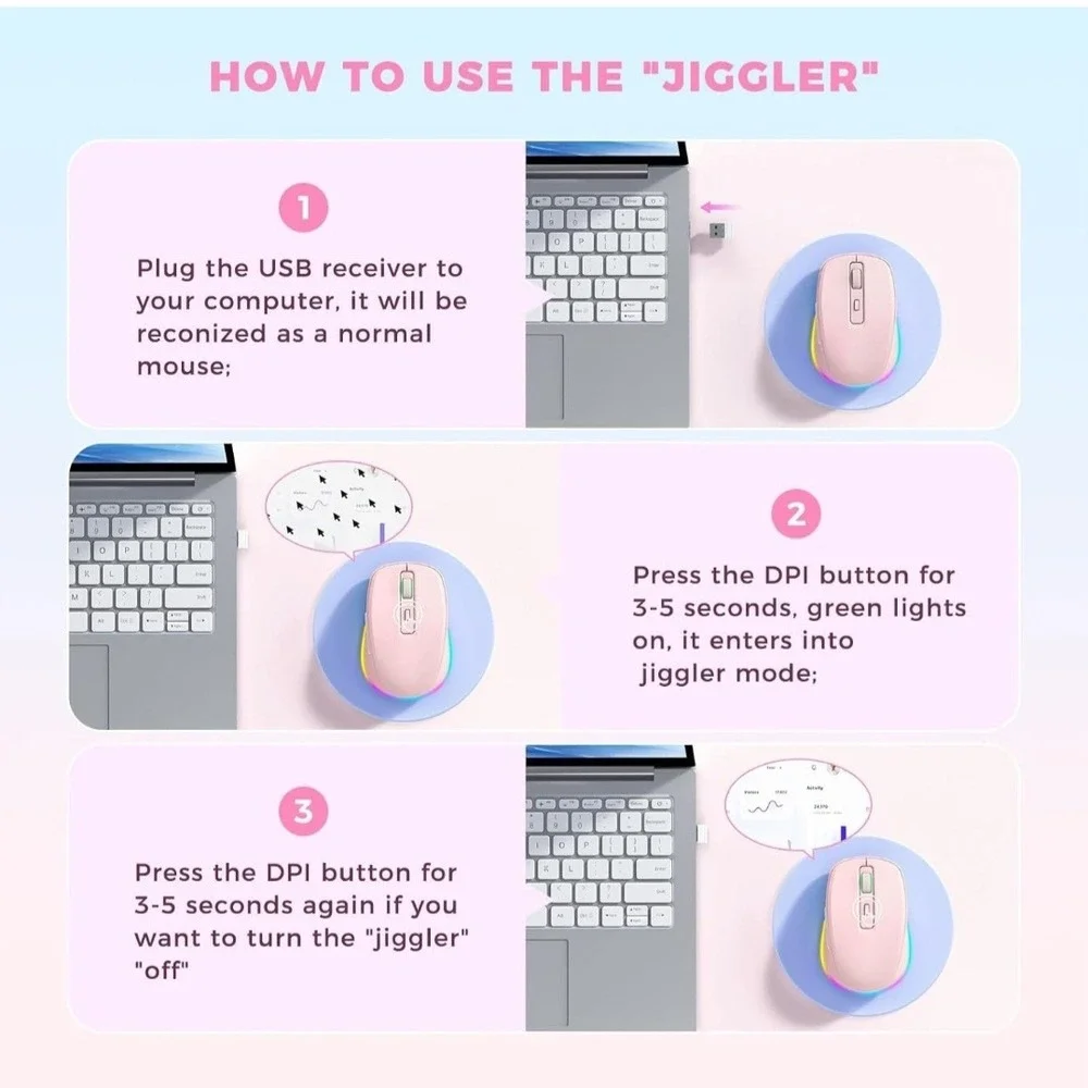 Pink Keyboad & Wireless Mouse